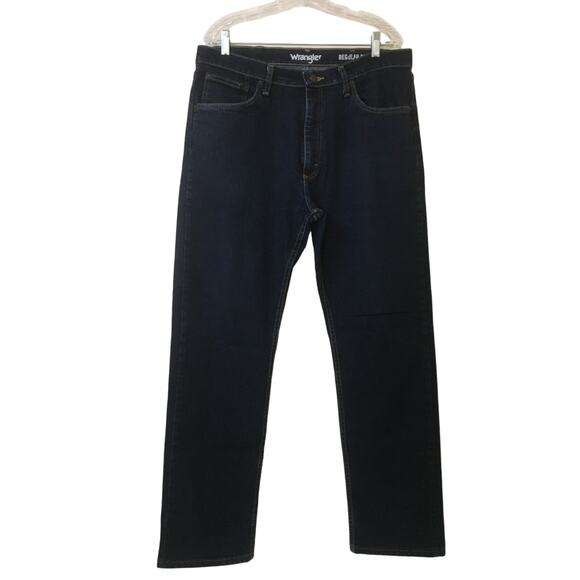Wrangler Regular Fit MGW25RE 36X32 Straight Leg Dark Wash Mens Jeans - Picture 1 of 6